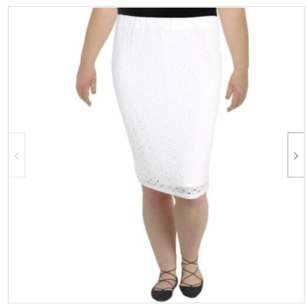 Alfani Women's Eyelet Lace Overlay Pencil Skirt Size 24W